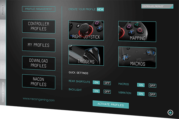 Nacon Revolution Pro, interfaz de configuración
